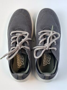 allbirds Women’s Tree Runner Go Knit Sneakers Stormy Grey Rugged Green Size 8